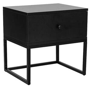 Raivo Wooden Bedside Cabinet With 1 Drawer And Black Frame