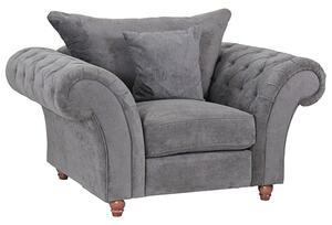 Haimi Fabric Sofa 1 Seater Sofa With Wooden Legs In Grey