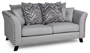 Lamya Fabric 2 Seater Sofa With Wooden Legs In Grey