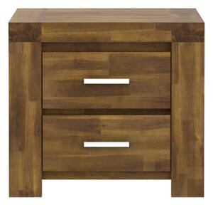 Pacay Wooden Bedside Cabinet With 2 Drawers In Brush Effect