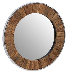 Kaia Wall Mirror Round With Natural Wooden Frame