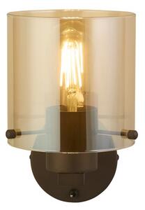 Searchlight Sweden Wall Light In Mocha Finish With Amber Glass 88912-1MO