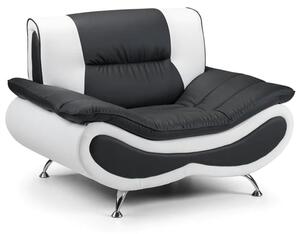 Nonoil Faux Leather Armchair In Black And White