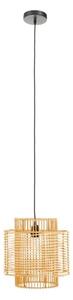 Julia Rattan Overlapping Ceiling Pendant Light In Natural