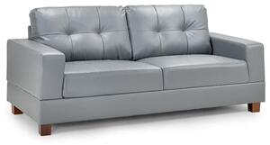 Jerri Faux Leather 3 Seater Sofa In Light Grey