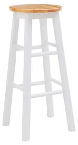 Cadell Tropical Hevea Wood Bar Stool In White