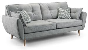 Zincate Fabric 3 Seater Sofa In Grey