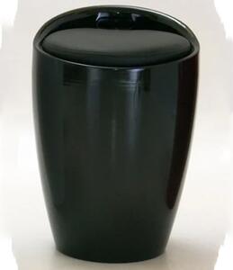 Dalius High Gloss Stool With Storage In Black