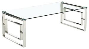 Maxon Clear Glass Coffee Table With Silver Metal Frame