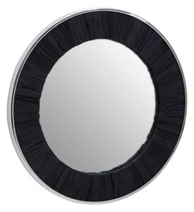 Kaia Wall Mirror Round With Black Wooden Frame