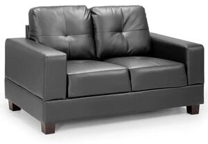 Jerri Faux Leather 2 Seater Sofa In Black