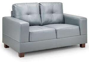 Jerri Faux Leather 2 Seater Sofa In Light Grey