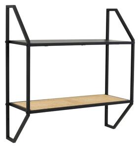 Daire Metal 2 Tier Wall Shelf In Black