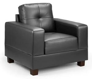 Jerri Faux Leather Armchair In Black