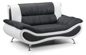 Nonoil Faux Leather 2 Seater Sofa In Black And White