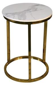 Cais Ceramic Top End Table Round In White