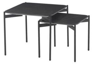 Riley Ceramic Top Nest Of 2 Tables In Lawrence Black