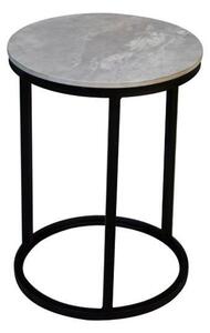 Yetty Ceramic Top End Table Round In Ruibei Grey