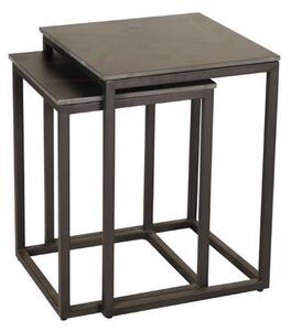 Taini Ceramic Nest Of 2 Tables Square In Lawrence Black