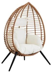 Gazit Outdoor Egg Design Seating Chair In Natural Rattan Effect