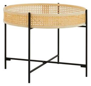 Daire Wooden Coffee Table With Cross Legs In Black