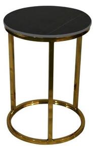 Cais Ceramic Top End Table Round In Lawrence Black