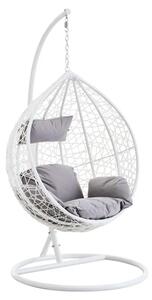 Gazit Outdoor Single Hanging Chair With Round Base In White