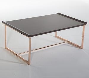 Ryan Matt Grey Top Coffee Table With Rose Gold Metal Frame