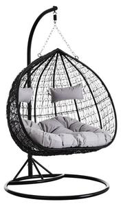 Gazit Outdoor Double Hanging Chair With Round Base In Black