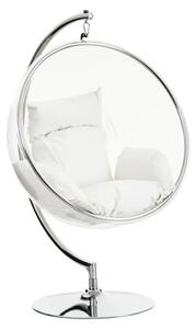 Gazit Clear Swing Seat Hanging Chair With Cream Cushions