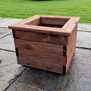 Vail Timber Planter Small Square In Brown