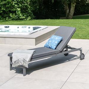 Mili Aluminium Sun Lounger And Cushion In Grey