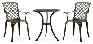 Shelton Cast Aluminium 3 Piece Bistro Set In Bronze