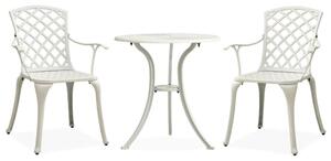 Shelton Cast Aluminium 3 Piece Bistro Set In White