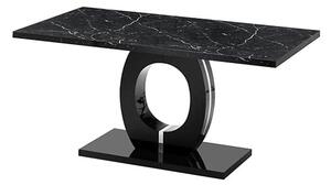 Halo High Gloss Dining Table In Milano Marble Effect