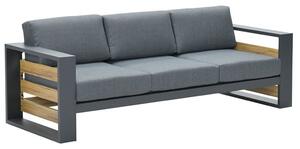 Saar 3 Seater Sofa In Mystic Grey With Carbon Black Frame