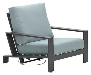 Levi Fabric Reclining Armchair In Mint Grey With Charcoal Frame