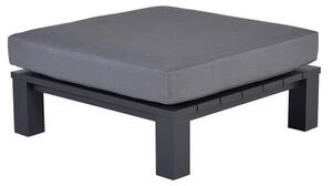 Cora Fabric Ottoman In Dark Grey With Charcoal Frame