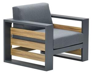 Saar Lounge Armchair In Mystic Grey With Carbon Black Frame