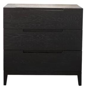 Ogen Wooden Chest Of 3 Drawers In Black