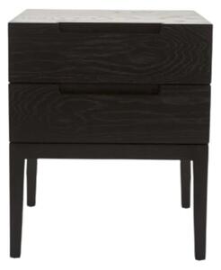 Ogen Wooden Bedside Cabinet With 2 Drawers In Black