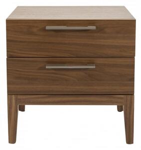 Cais Wooden Bedside Cabinet With 2 Drawers In Walnut