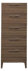 Cais Wooden Chest Of 5 Drawers Narrow In Walnut