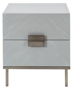 Lucy Wooden Bedside Cabinet With 2 Drawers In Grey Oak