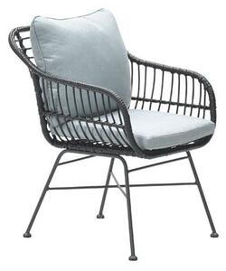 Macy Aluminum Frame Fabric Dining Chair In Mint Grey