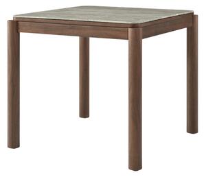 Wyatt Wooden Dining Table Square With Marble Effect Glass Top