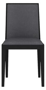 Lapis Wooden Dining Chair In Wenge With Grey Fabric Seat