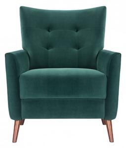 Baron Velvet Occasional Lounge Chair In Green