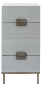 Lucy Wooden Chest Of 4 Drawers Tall In Grey Oak