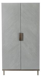 Lucy Wooden Wardrobe With 2 Doors In Grey Oak